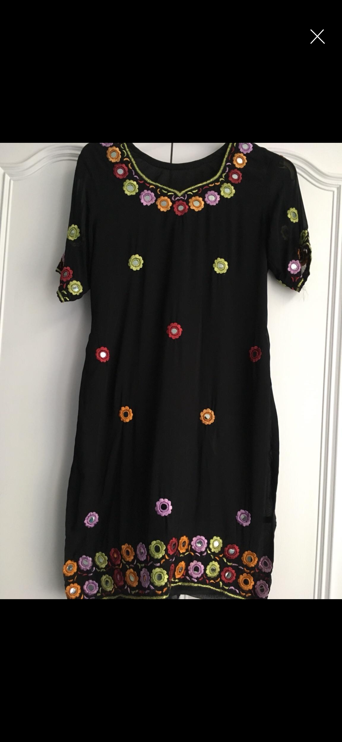 Black mirrored detail dress