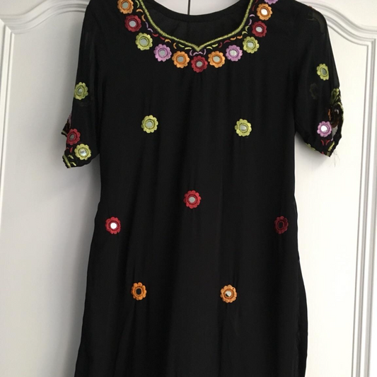 Black mirrored detail dress