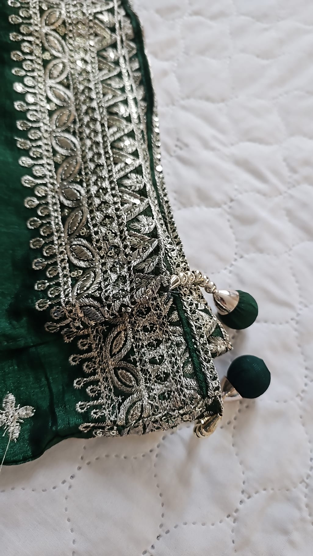 Green Vichitra Silk Palazzo Suit - BRAND NEW Size 42