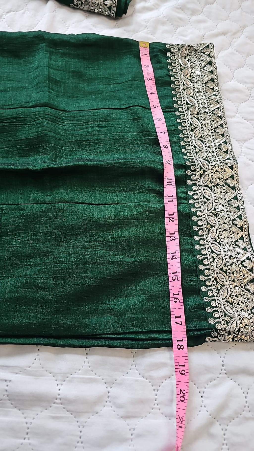 Green Vichitra Silk Palazzo Suit - BRAND NEW Size 42