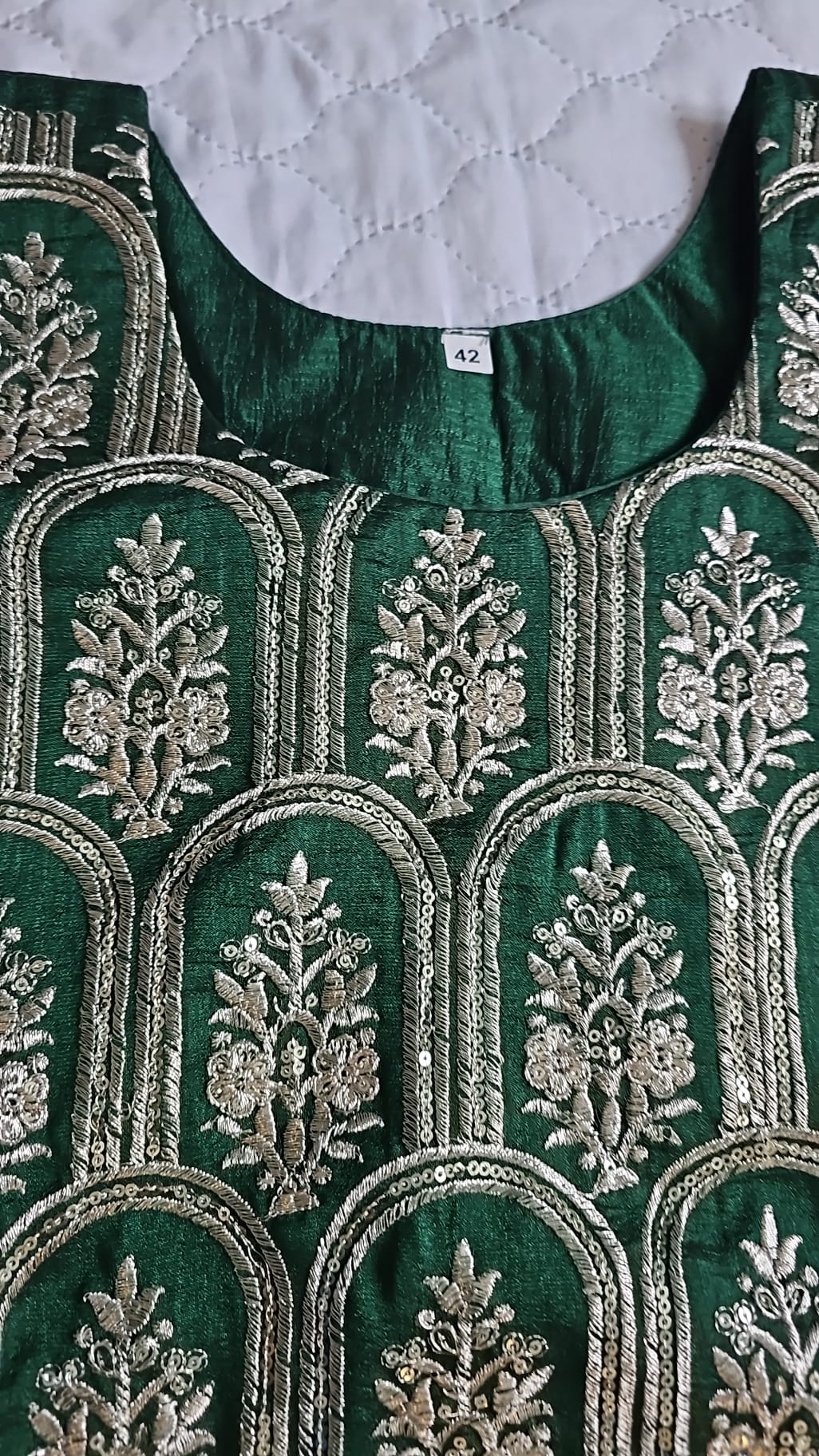 Green Vichitra Silk Palazzo Suit - BRAND NEW Size 42