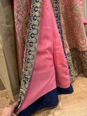 Indian Anarkali lehenga gold, pink and navy BRAND NEW