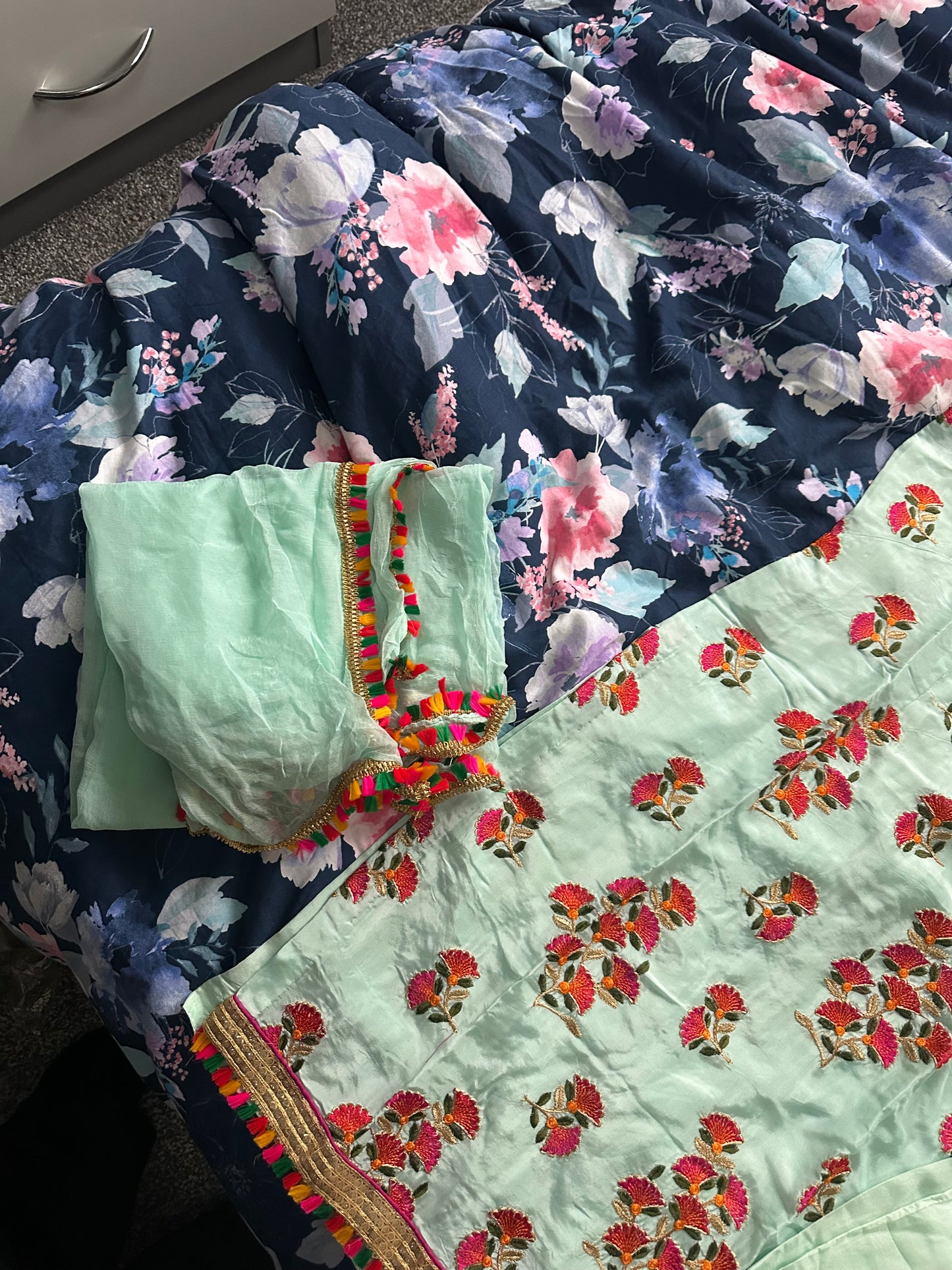 Blue Punjabi shalwar suit