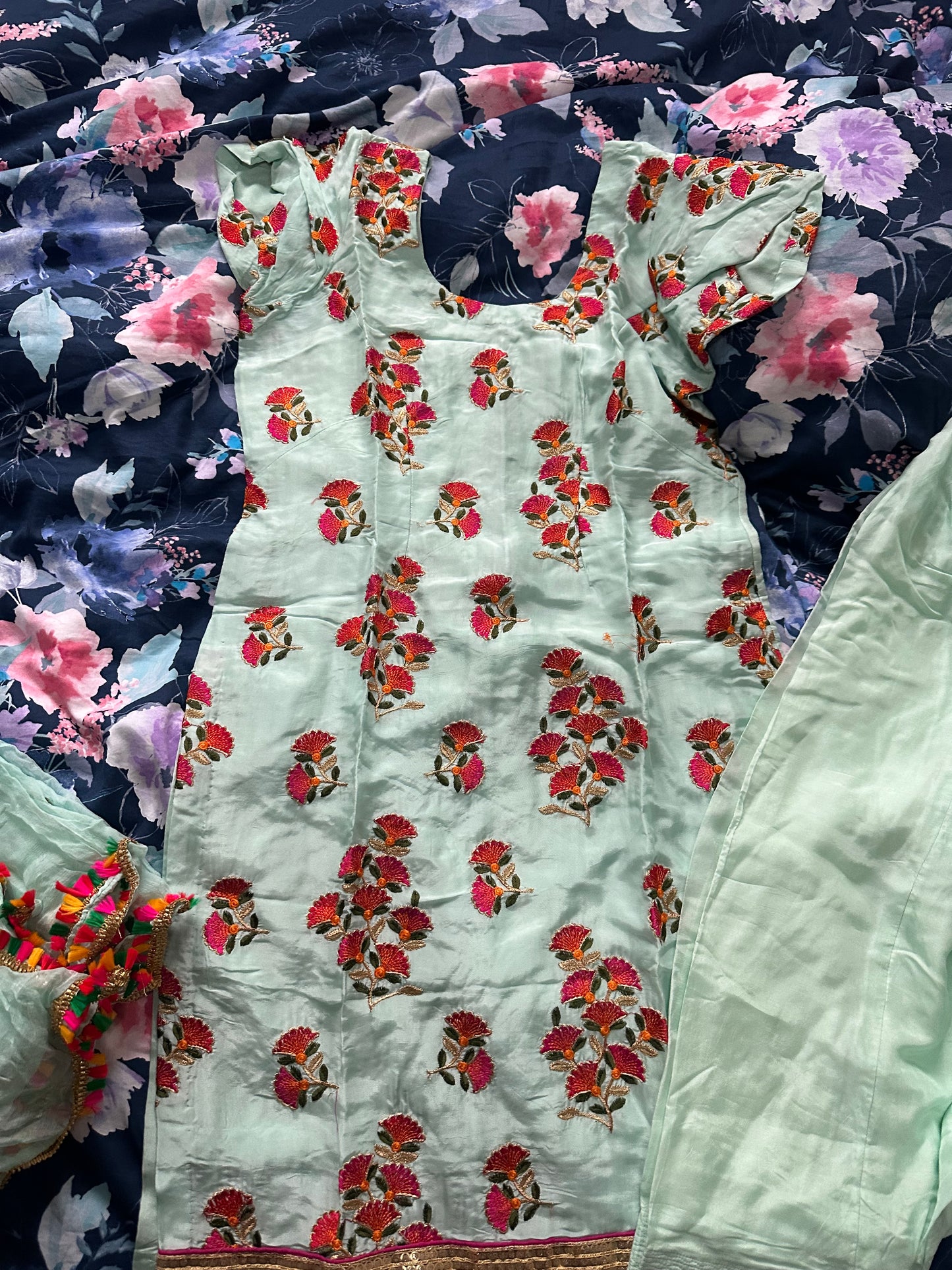 Blue Punjabi shalwar suit