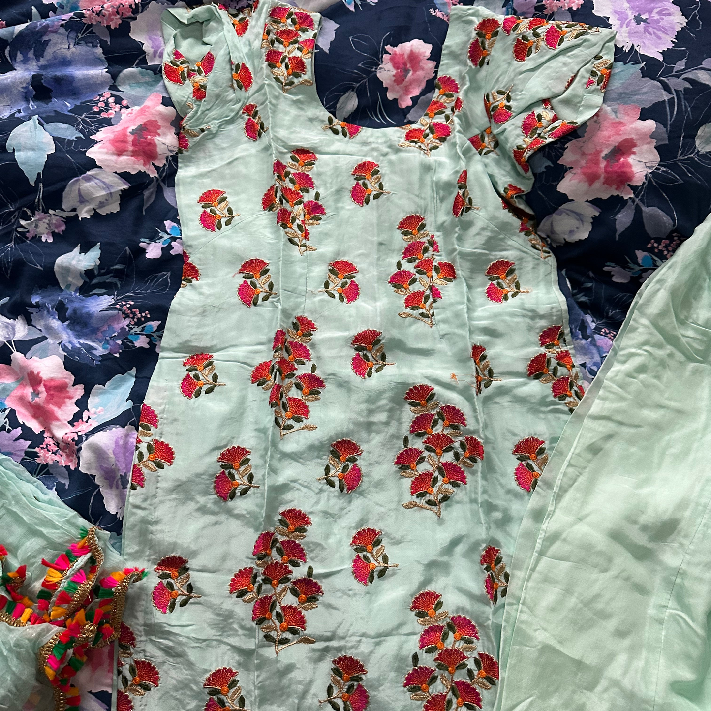 Blue Punjabi shalwar suit