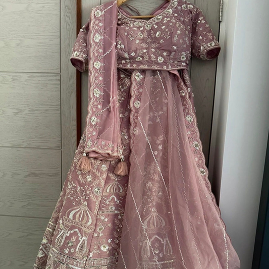 Preloved Asopalav Lehenga Set in Dusty Rose/Blush Pink