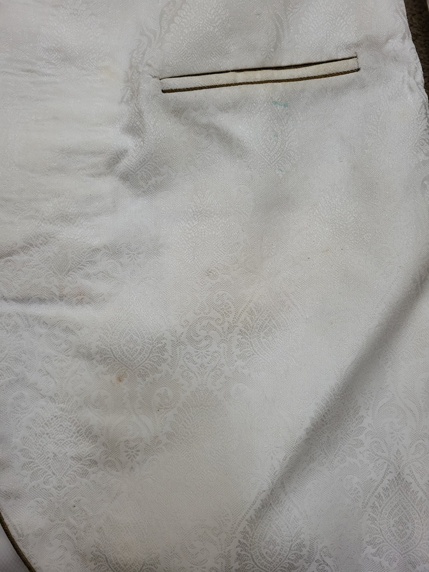 Mens White and Gold Jacquard Embellished Sherwani Cutom Made