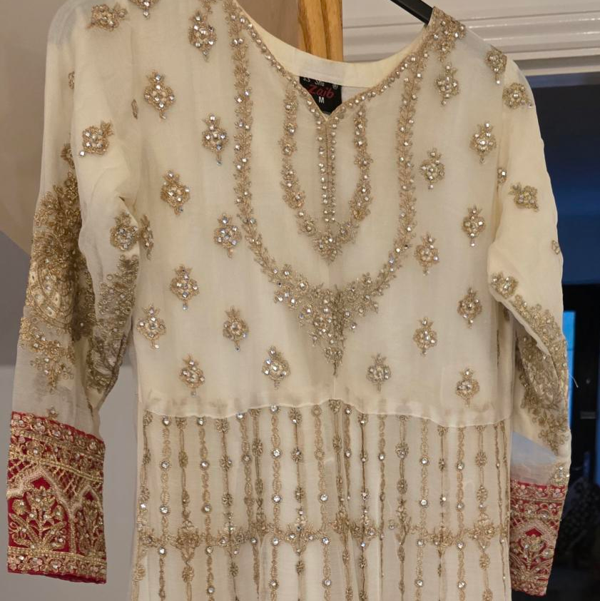 Pink / White Anarkali dress