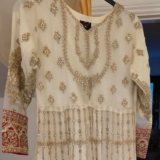 Pink / White Anarkali dress