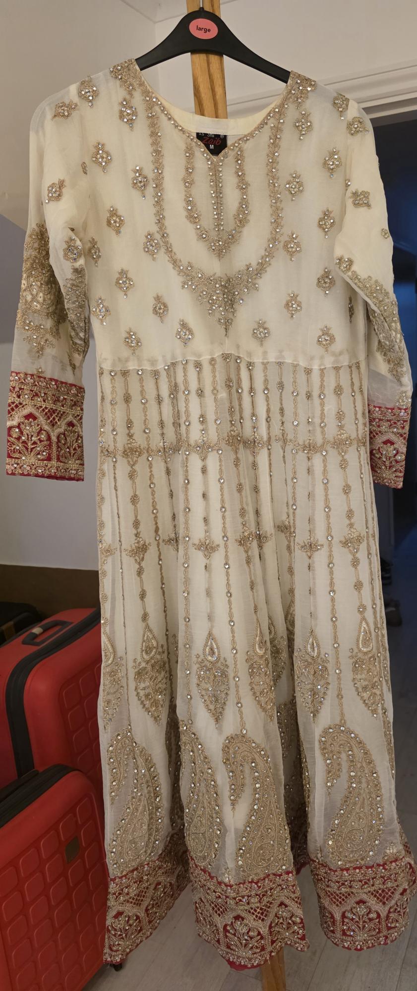 Pink / White Anarkali dress
