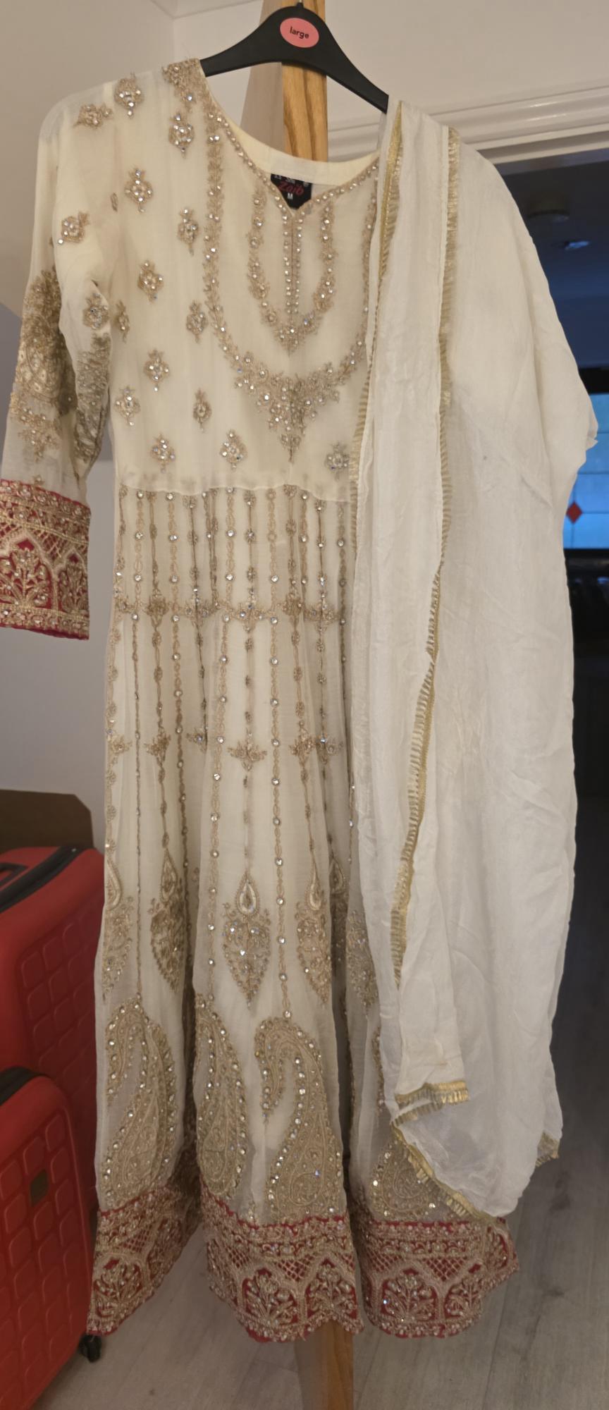 Pink / White Anarkali dress