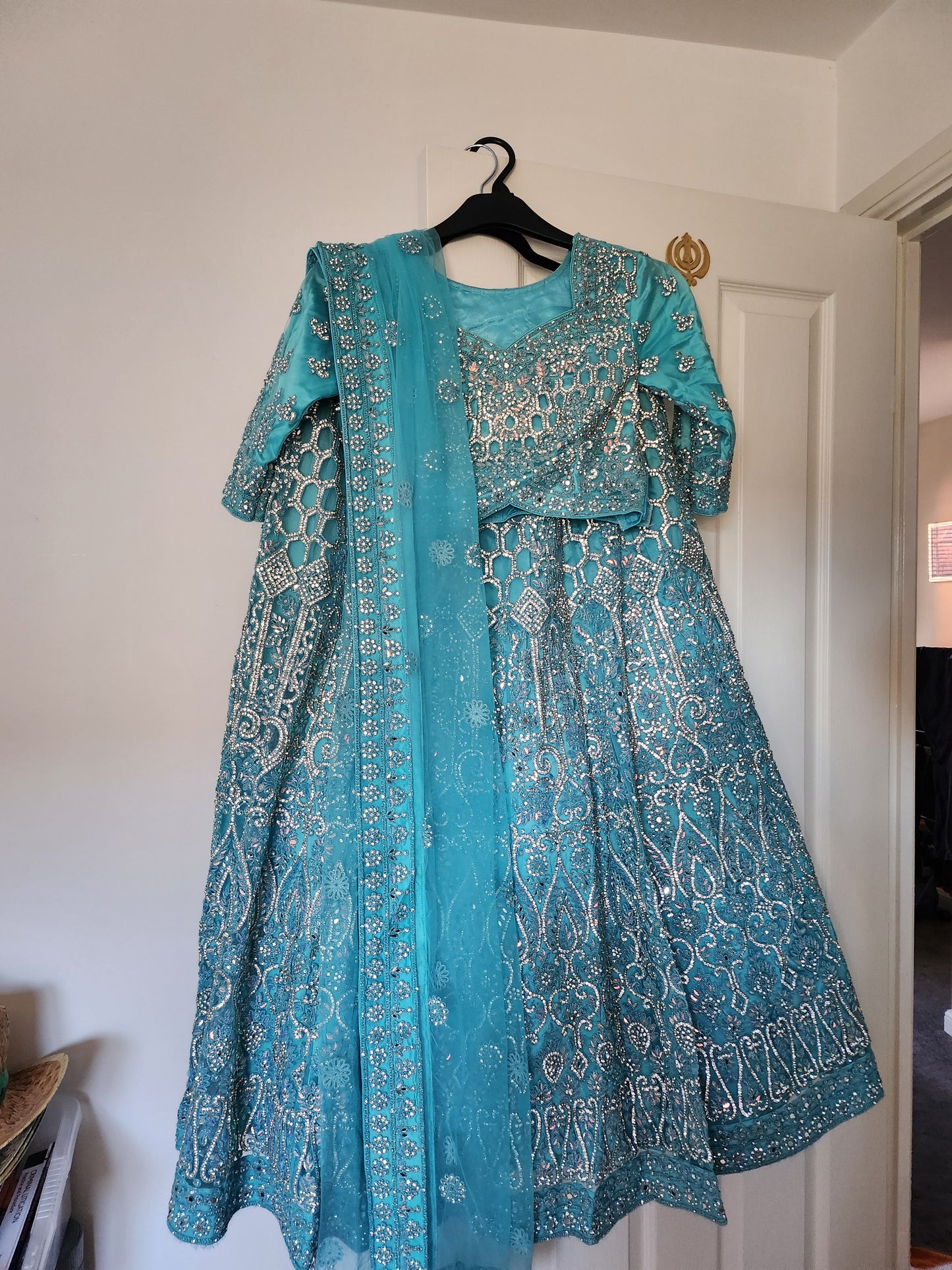 Stunning sky blue lengha