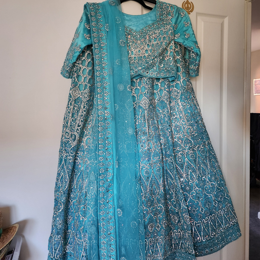 Stunning sky blue lengha