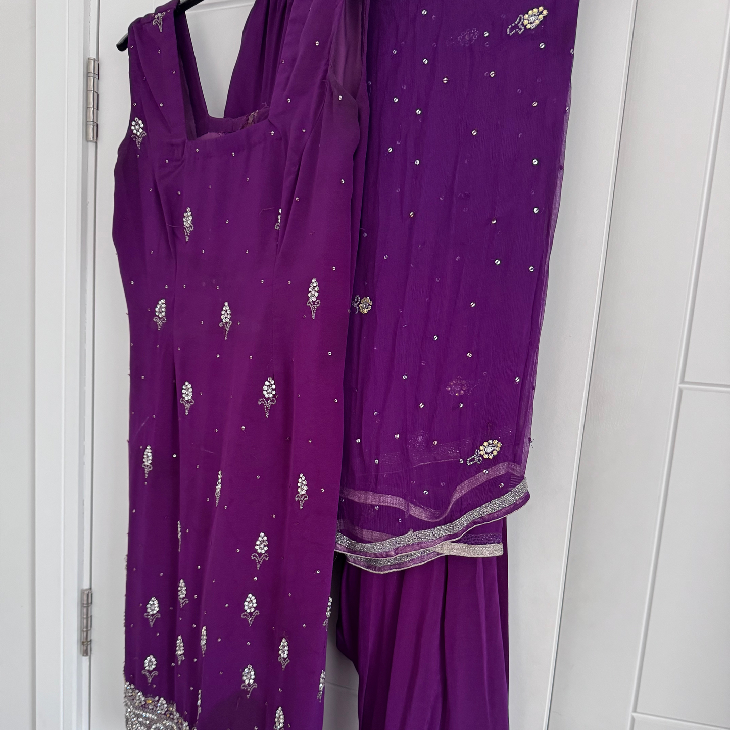 Purple stone Work Salwar Suit