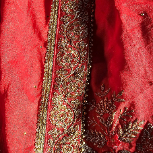 Red / Burgundy Saree Set