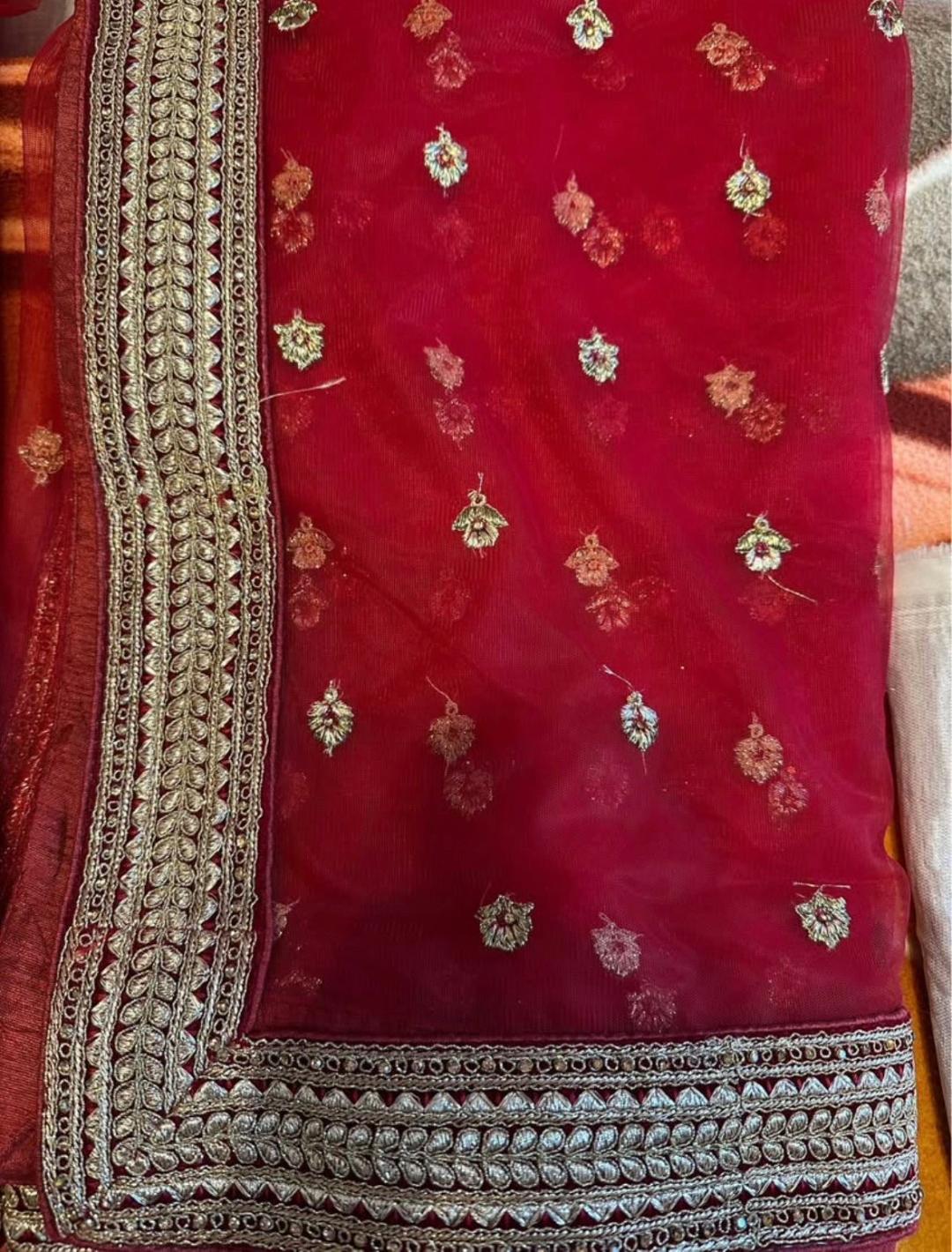 Preloved red velvet bridal lehenga - BRAND NEW