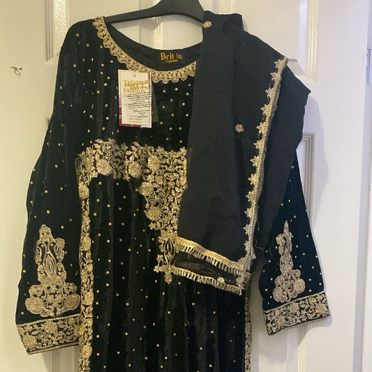 New Black and Gold Embroidered Indian suit