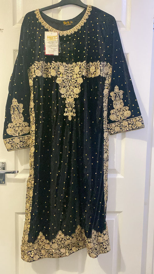 New Black and Gold Embroidered Indian suit