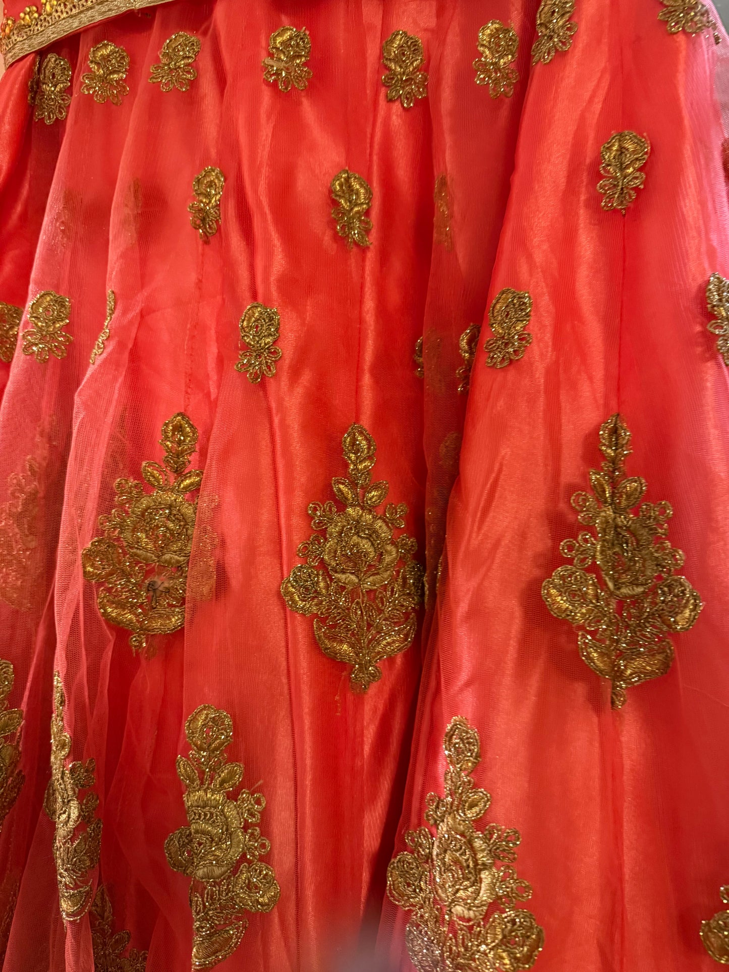 Coral lengha brand new