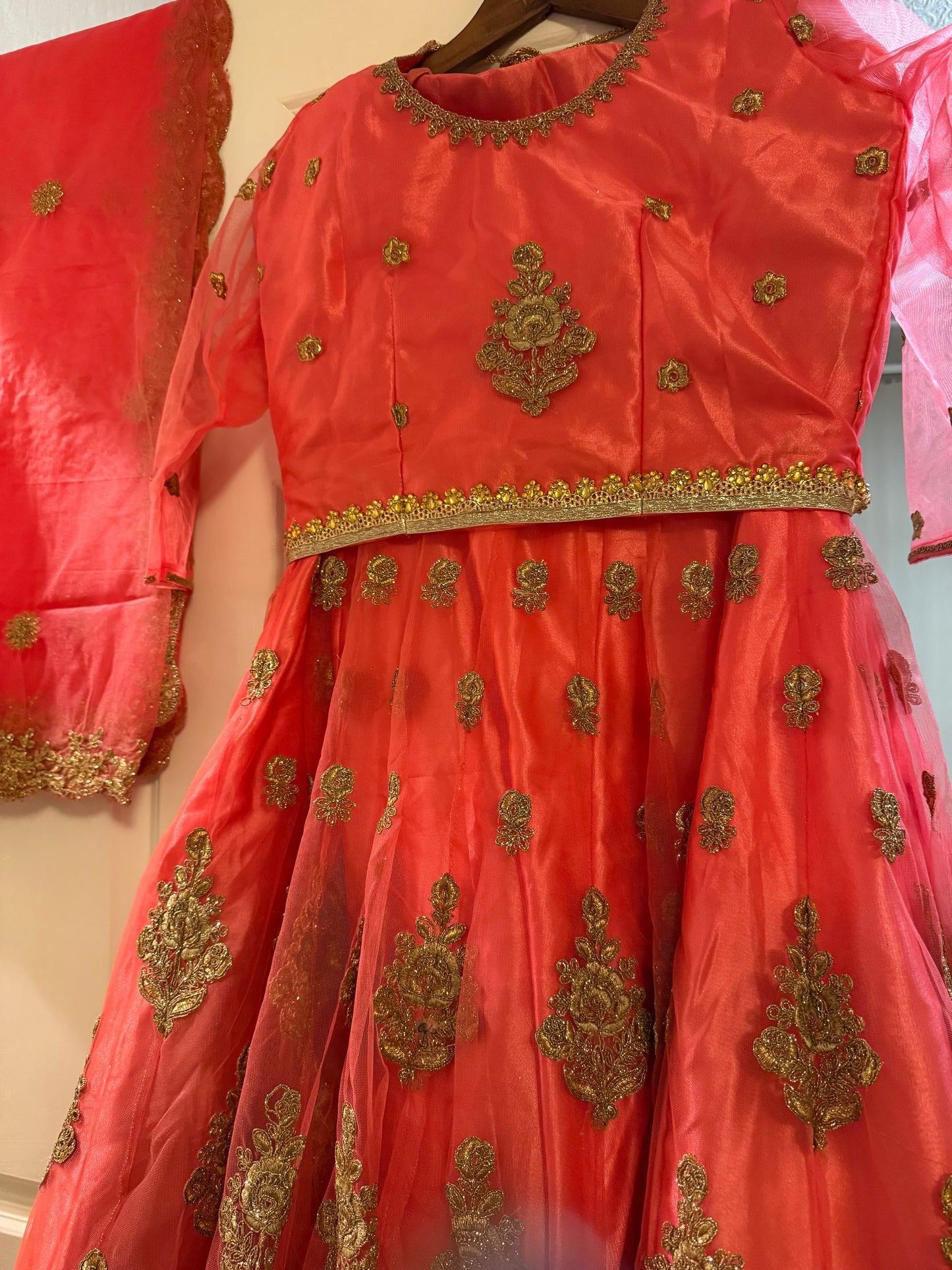 Coral lengha brand new