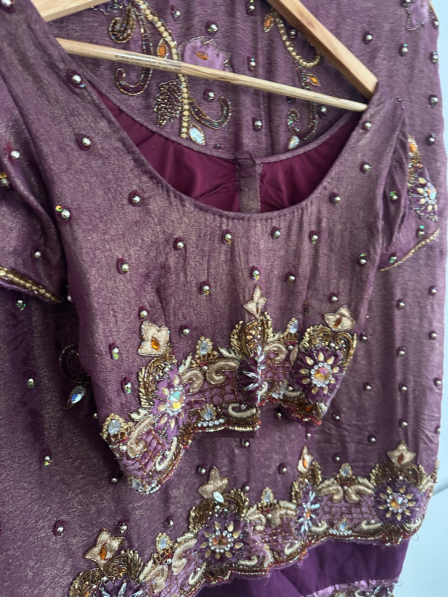 Preloved purple embellished saree
