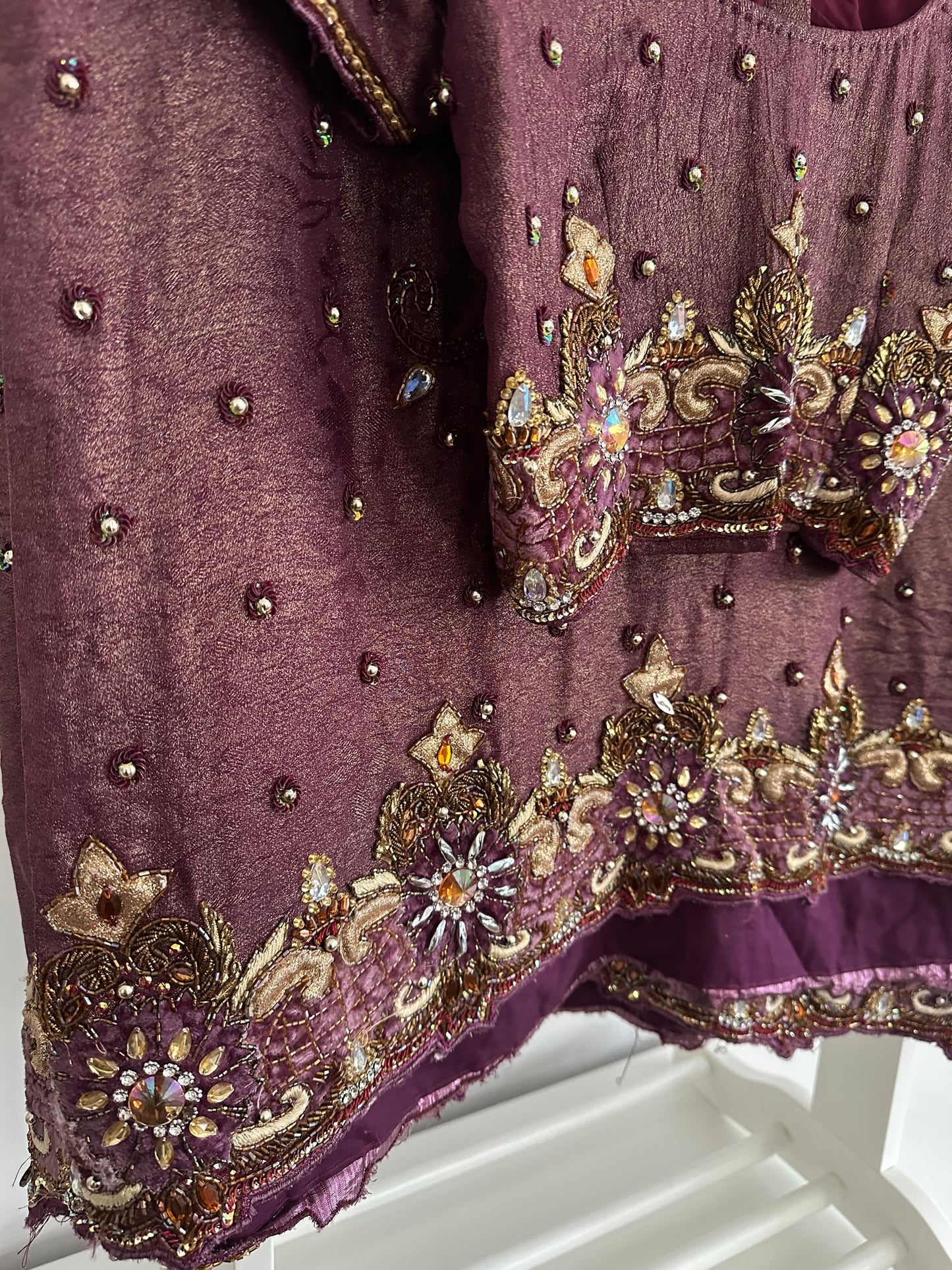 Preloved purple embellished saree