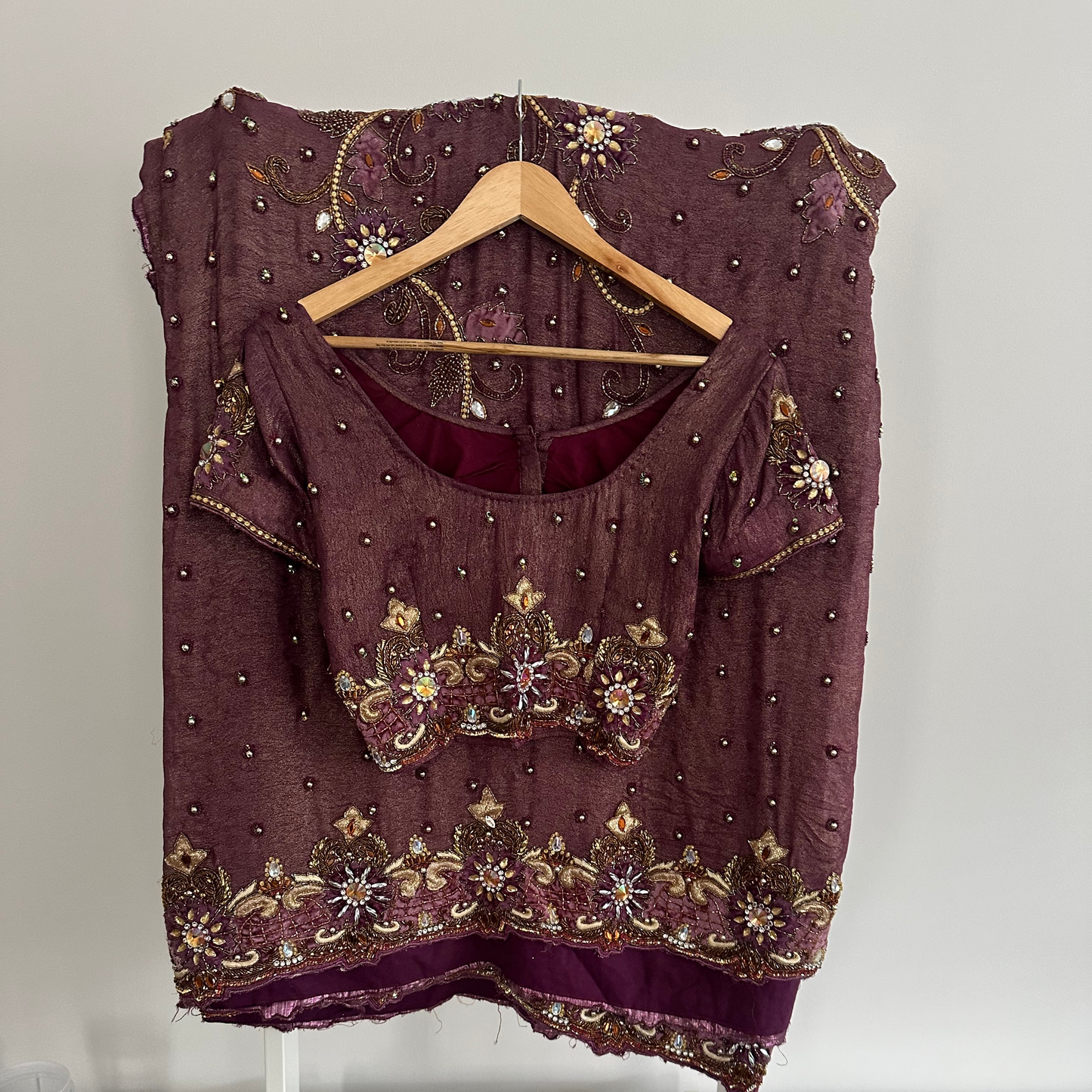 Preloved purple embellished saree