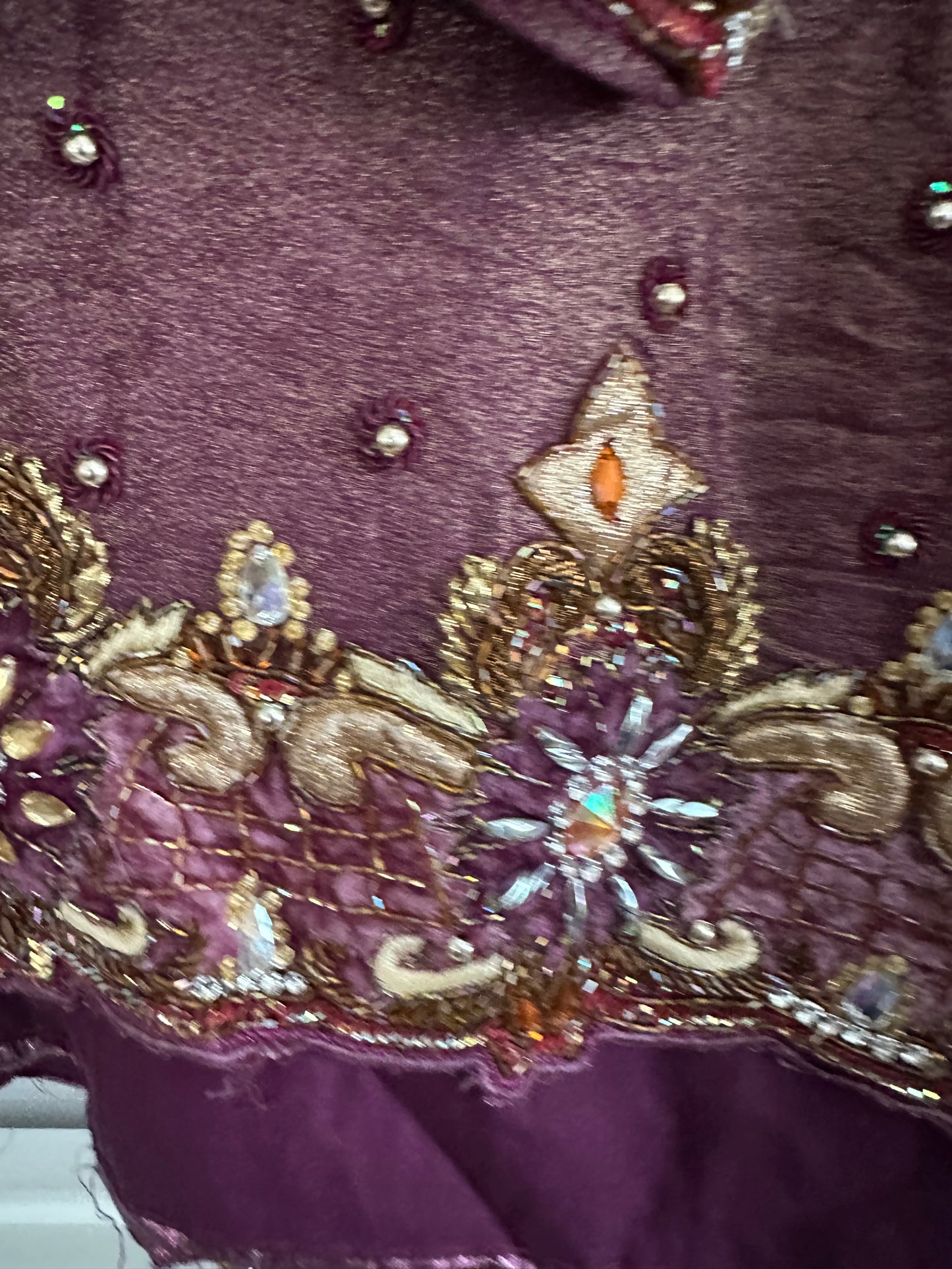 Preloved purple embellished saree