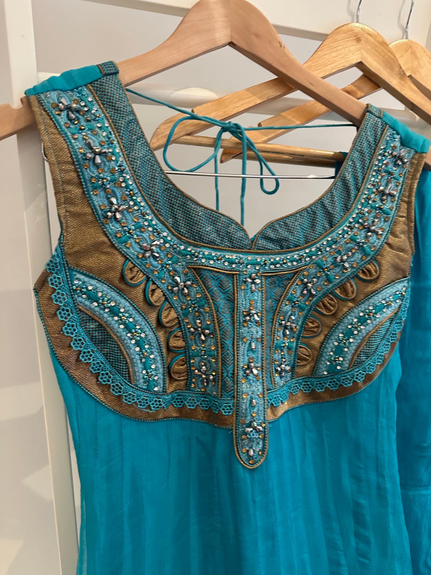 Preloved Turquoise anarkali suit