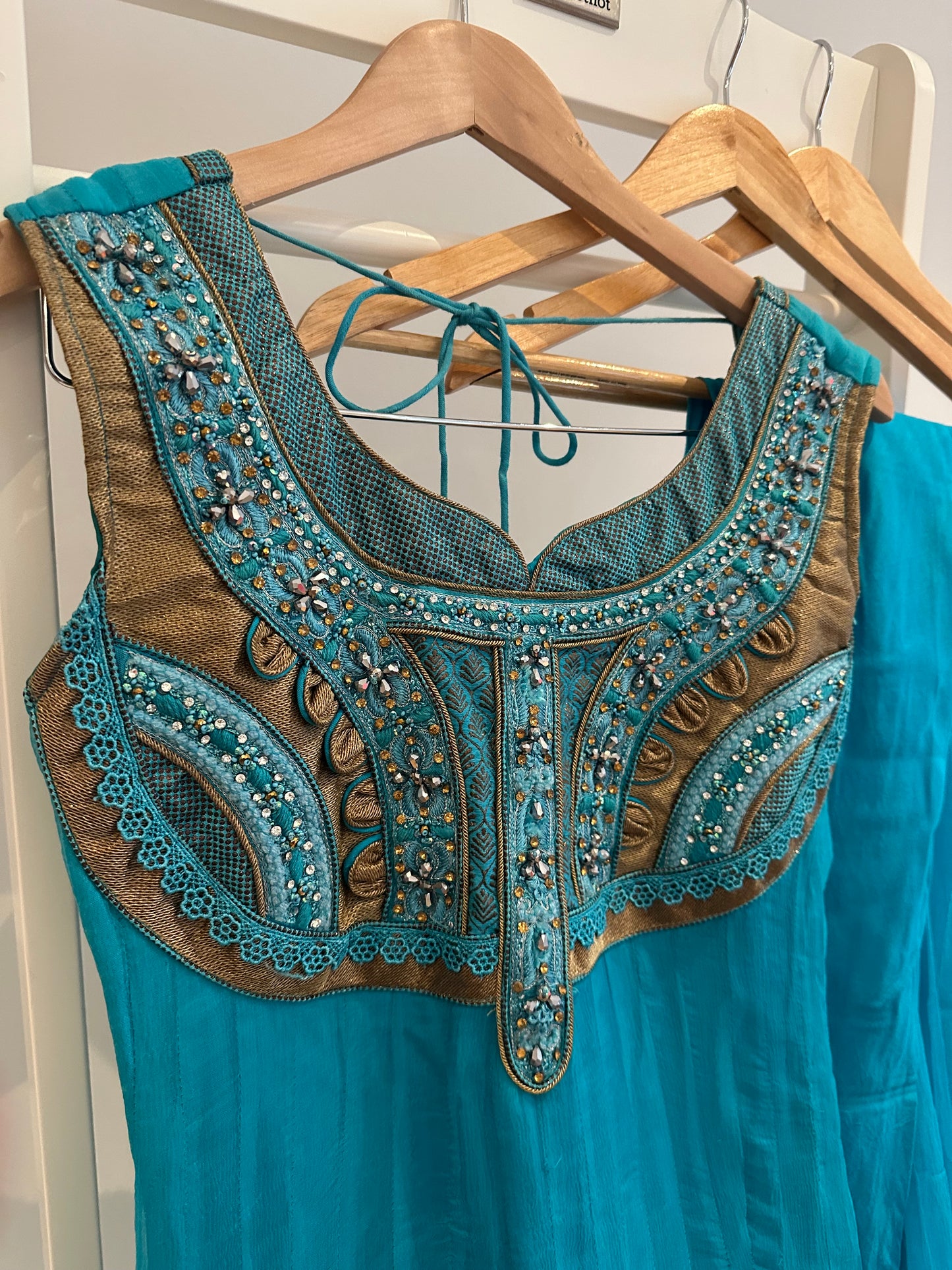 Preloved Turquoise anarkali suit