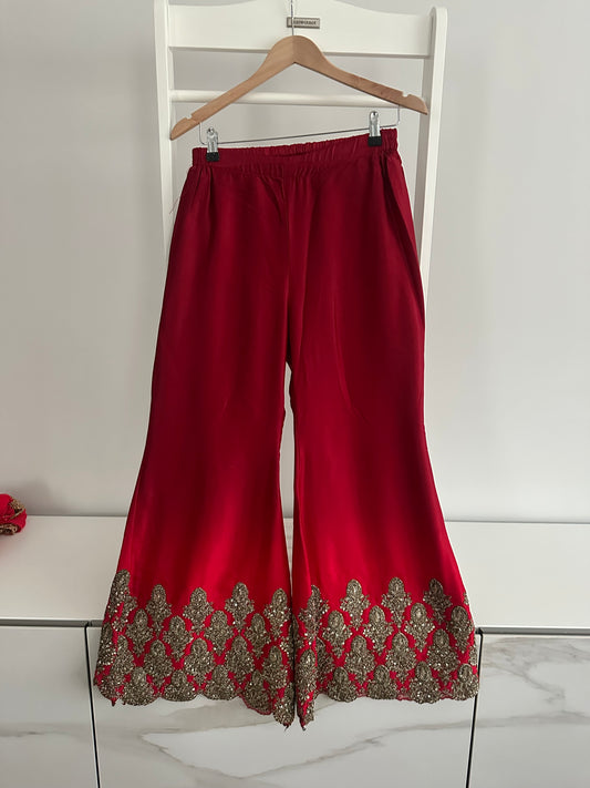 Preloved Khuda Baksh palazzo trousers with chunni and tunic