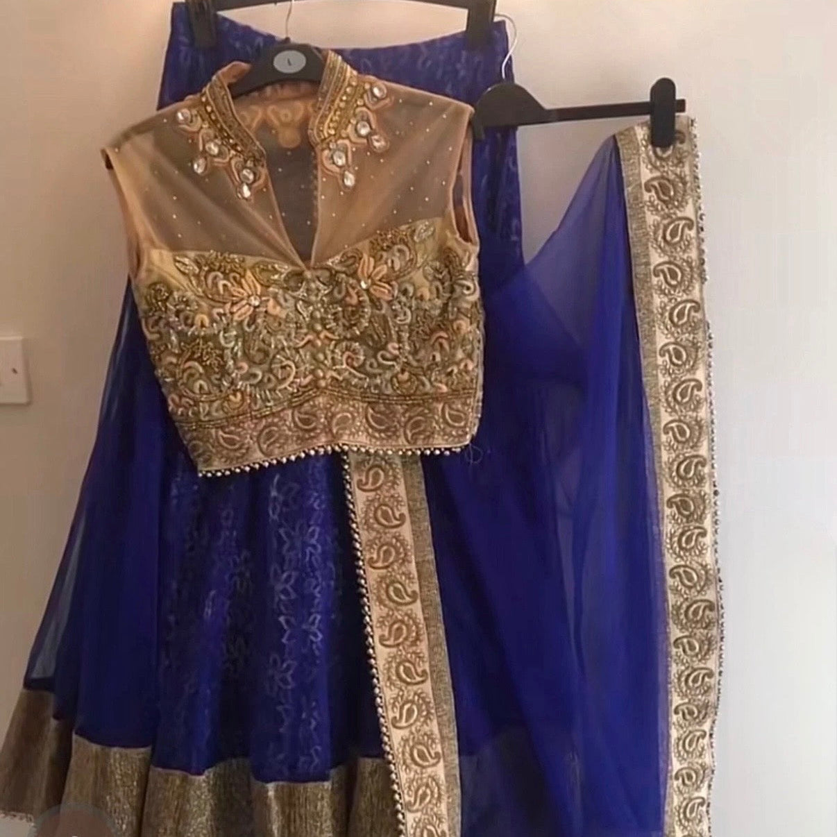 Blue net Lengha worn size 10/12