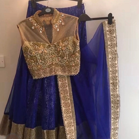 Blue net Lengha worn size 10/12