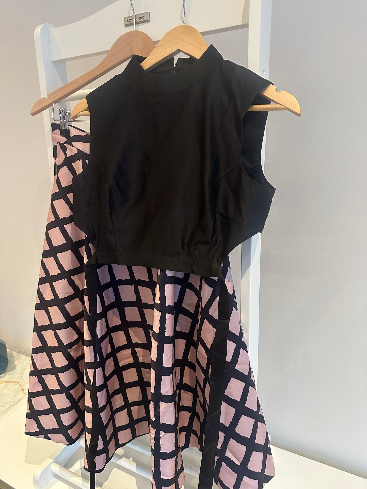 Preloved Punit Balana midi skit with black tie-up blouse.