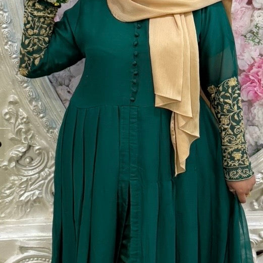 3 piece green Anarkali dress