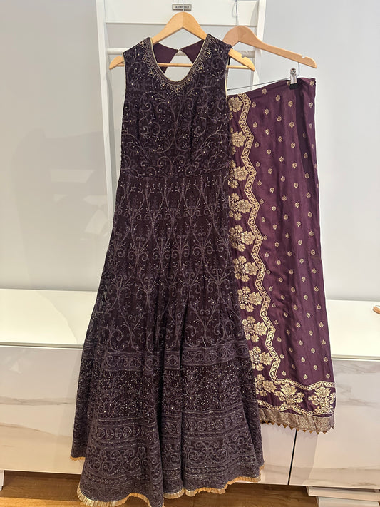 Preloved Deep purple preloved Anarkali Suit