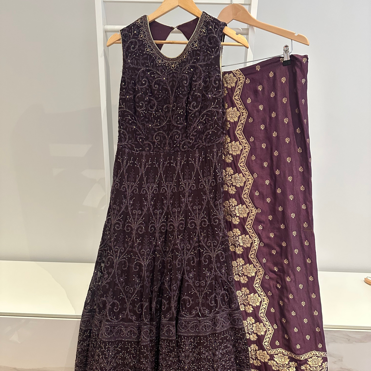 Preloved Deep purple preloved Anarkali Suit