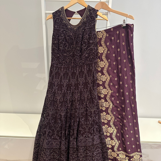 Preloved Deep purple preloved Anarkali Suit